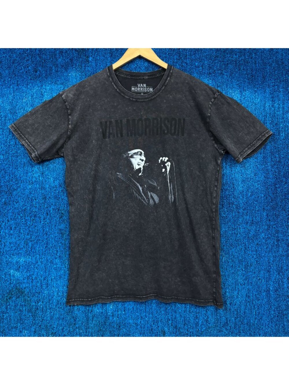 Van Morrison Rock Mineral Wash T-Shirt Size Extra Large